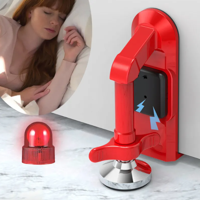Portable Door Lock & Self-Defense Door Stopper with Alarm – Travel Accommodation Security Device